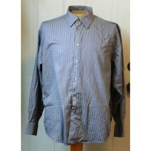 Van Heusen Men's Dress Shirt 17-17 1/2; 34-35 Studio 100% Cotton Striped Pre-Own